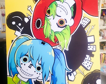Matryoshka Miku and Gumi print! || 11x11" or 5x5" vocaloid art print wall art