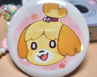 Cozy Isabelle animal game button || 2.25" pinback button badge
