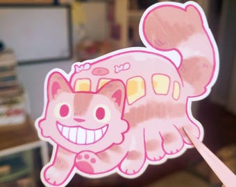 Cozy cat bus anime studio sticker || 2.5" sticker