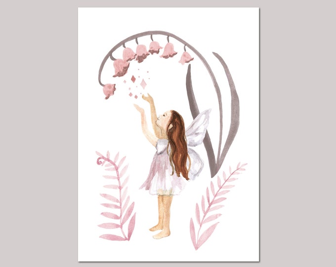 8 invitation cards fairy birthday with envelope fairies elves girls birthday party children invitation pink A6 enchanting magical sustainable