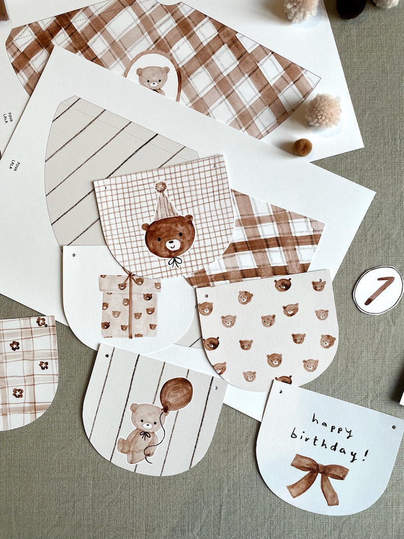 Printable TEDDY BEAR Birthday Decorations - Cute Beary Handmade ...