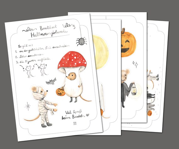 Bastelset Halloween Mäuse Maus Kinder Kinderzimmer Jungen - Etsy.de