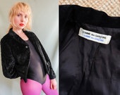 Vintage 90s 39 Comme des Garçons 39 Black Velvet Faux-fur Coat