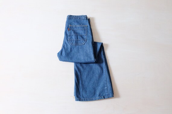 Vintage 70s Indigo Blue Denim Flares
