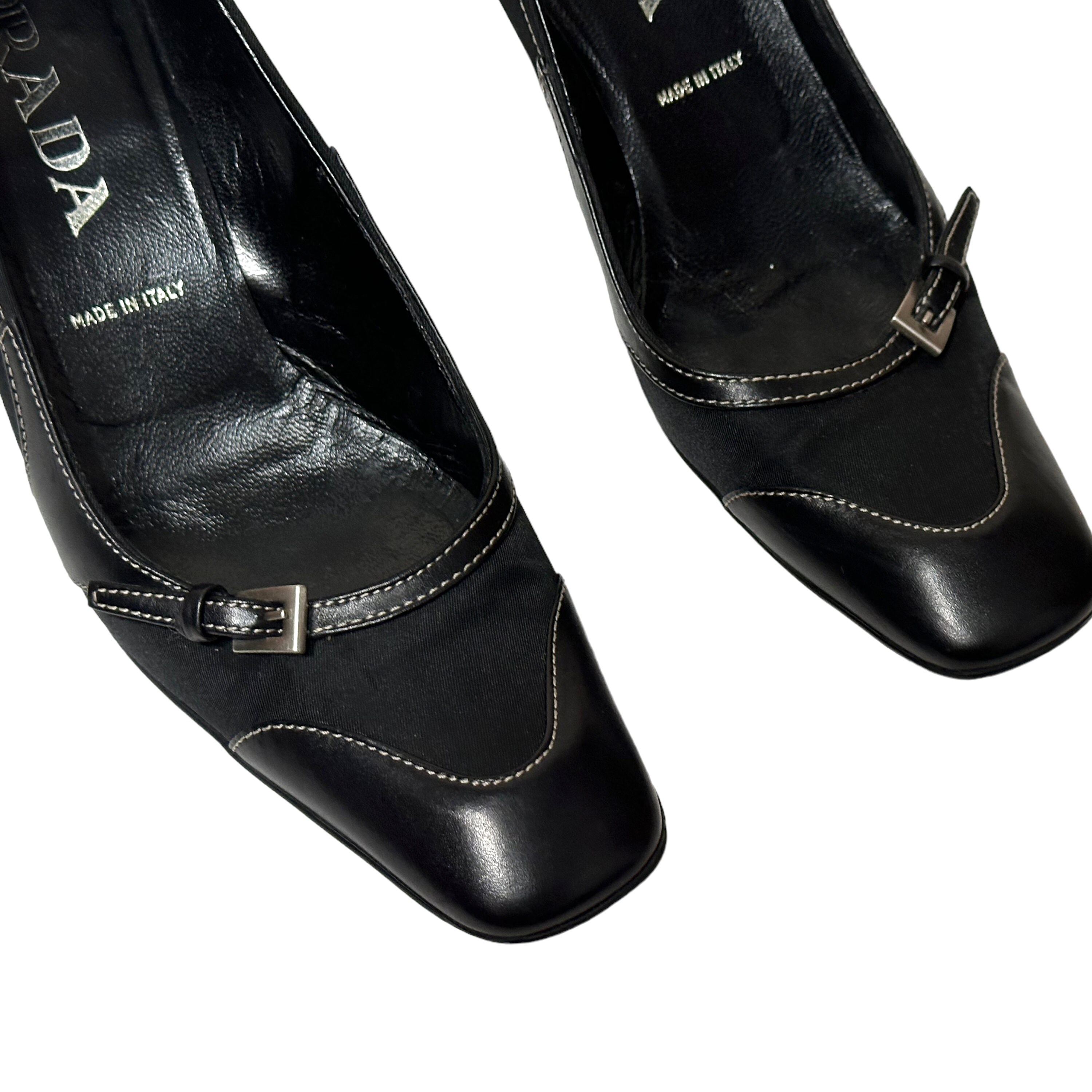 Vintage 00s 'prada' Black Kitten Heels (size UK 4 EU 37 US Vintage 00s 'prada' Black Kitten Heels (size UK 4 EU 37 US