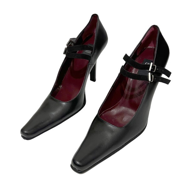Vintage 00s 'Ferre' Black Heels  (Size UK 7 EU 40 US 9.5)