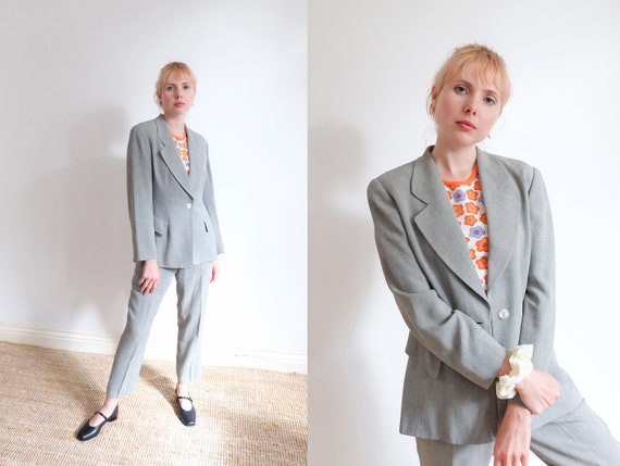 Vintage 90s Grey Trouser Suit