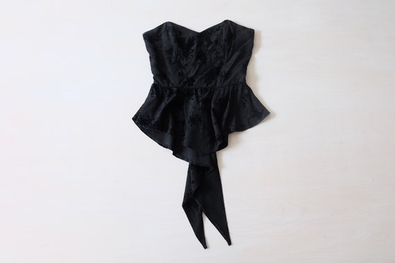 Vintage 80s Black Bustier Top
