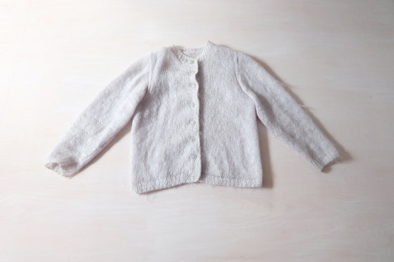 Vintage 60s Grey Mohair Cardigan Jumper