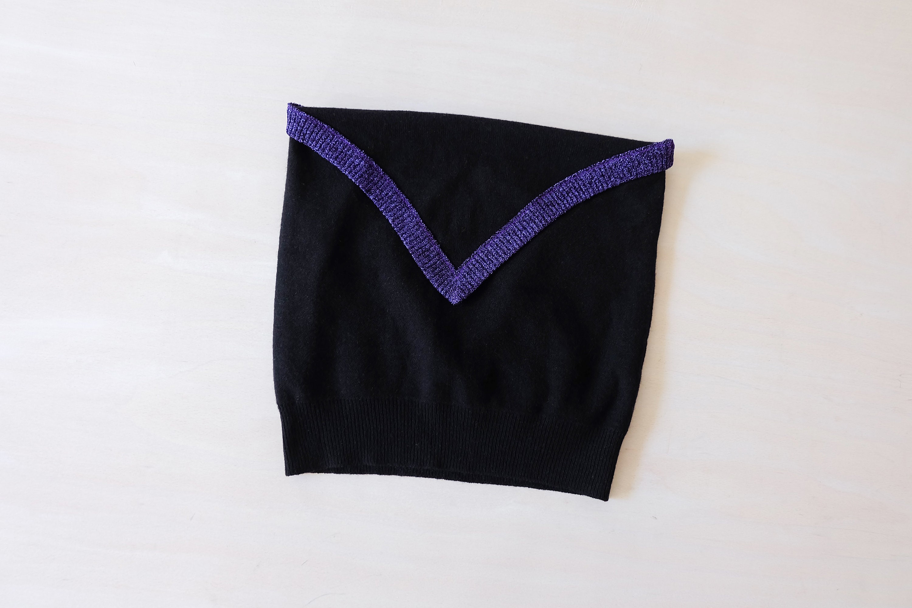 Image of Vintage S "Sonia Rykiel' Black & Purple Lurex Knitted Top