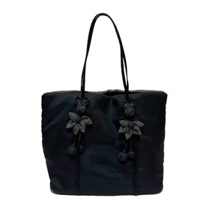 Vintage 90s 'Prada' Black Organza Handbag