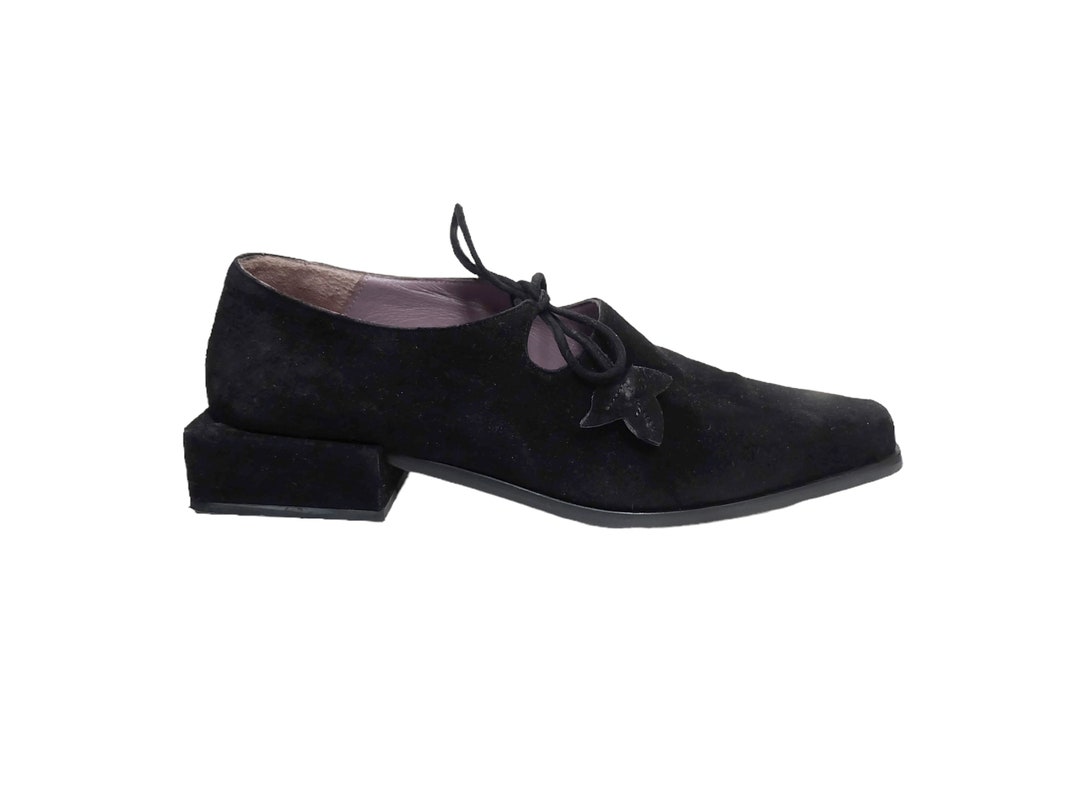 Vintage 90s Black Suede Maryjane Shoes size UK 6 EU 39 US Etsy