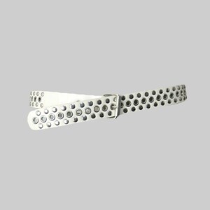 White Diamond Embossed Studded Belt