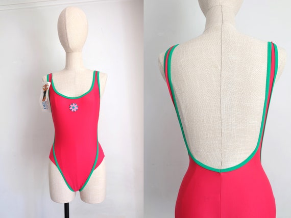 green floral one piece swimsuit