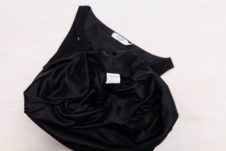 Vintage 00s 'Moschino' Black Rhinestone Dress image 6