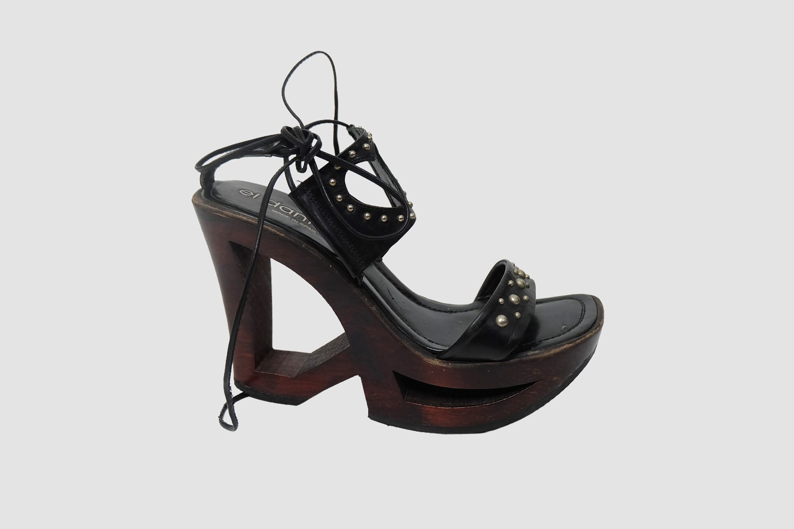 Vintage 00s 'el Dantes' Heart Wooden Platform Sandals (size Vintage 00s 'el Dantes' Heart Wooden Platform Sandals (size