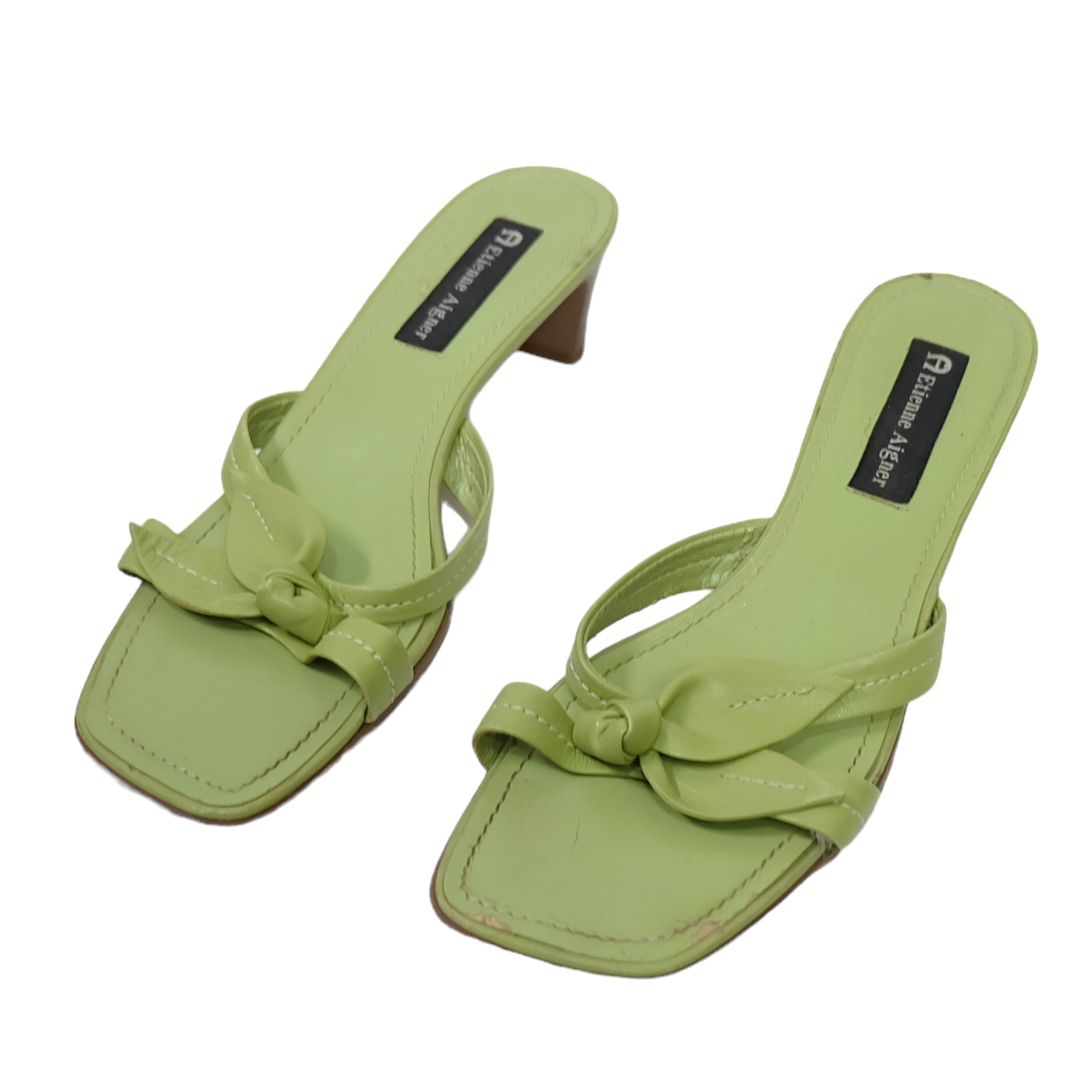 Vintage 90s 'etienne Aigner' Green Sandals (size UK EU 39 US