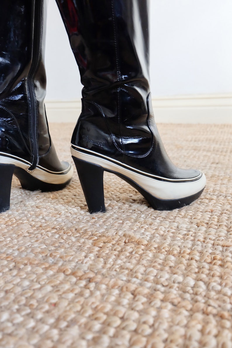 90s black platform boots