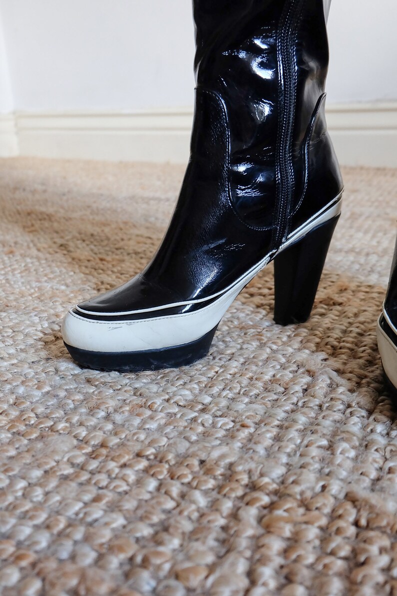 90s black platform boots
