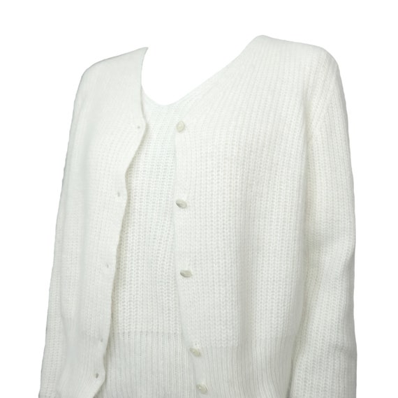 Vintage 90s 'ferre' White Twin Set Top and Cardigan - Etsy