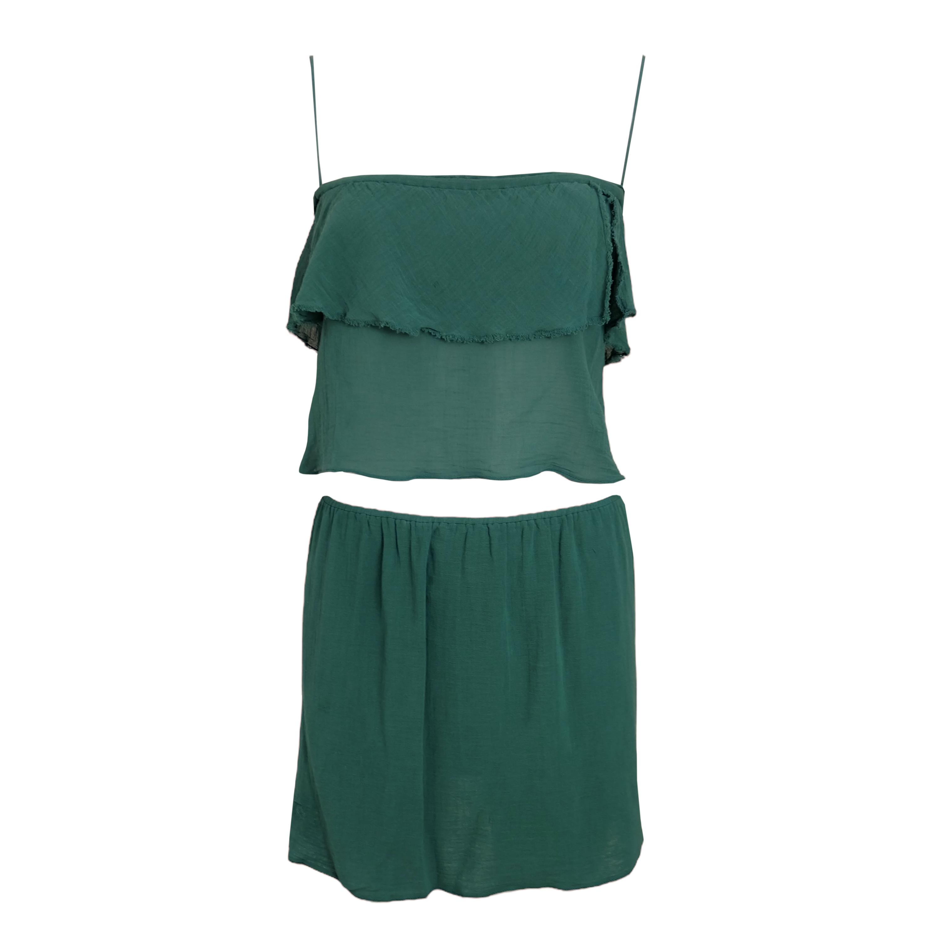 スカート MIUMIU Green Skirt Vintage 2001 'miu Miu' Green Set - Etsy