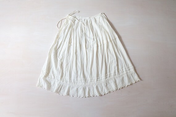 Antique White Cotton Petticoat Midi Skirt