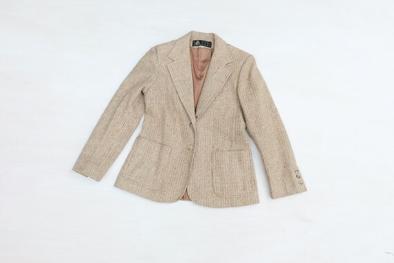 Vintage 60s Beige Tweed Blazer Jacket