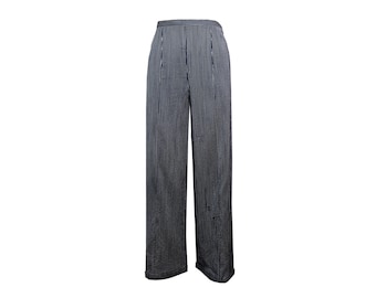 Vintage 90s 'Kenzo' Blue Pinstripe Wide Leg Trousers