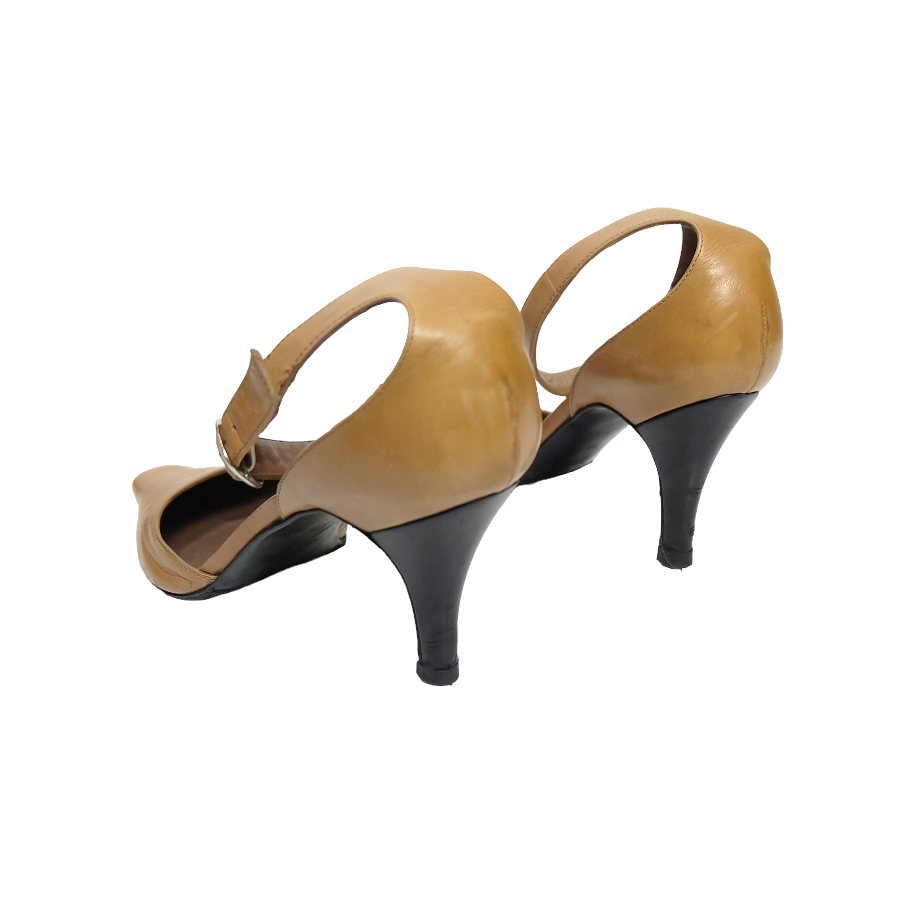 Vintage 00s 'Gucci' Beige Spiczaste Obcasy Kitten Heels