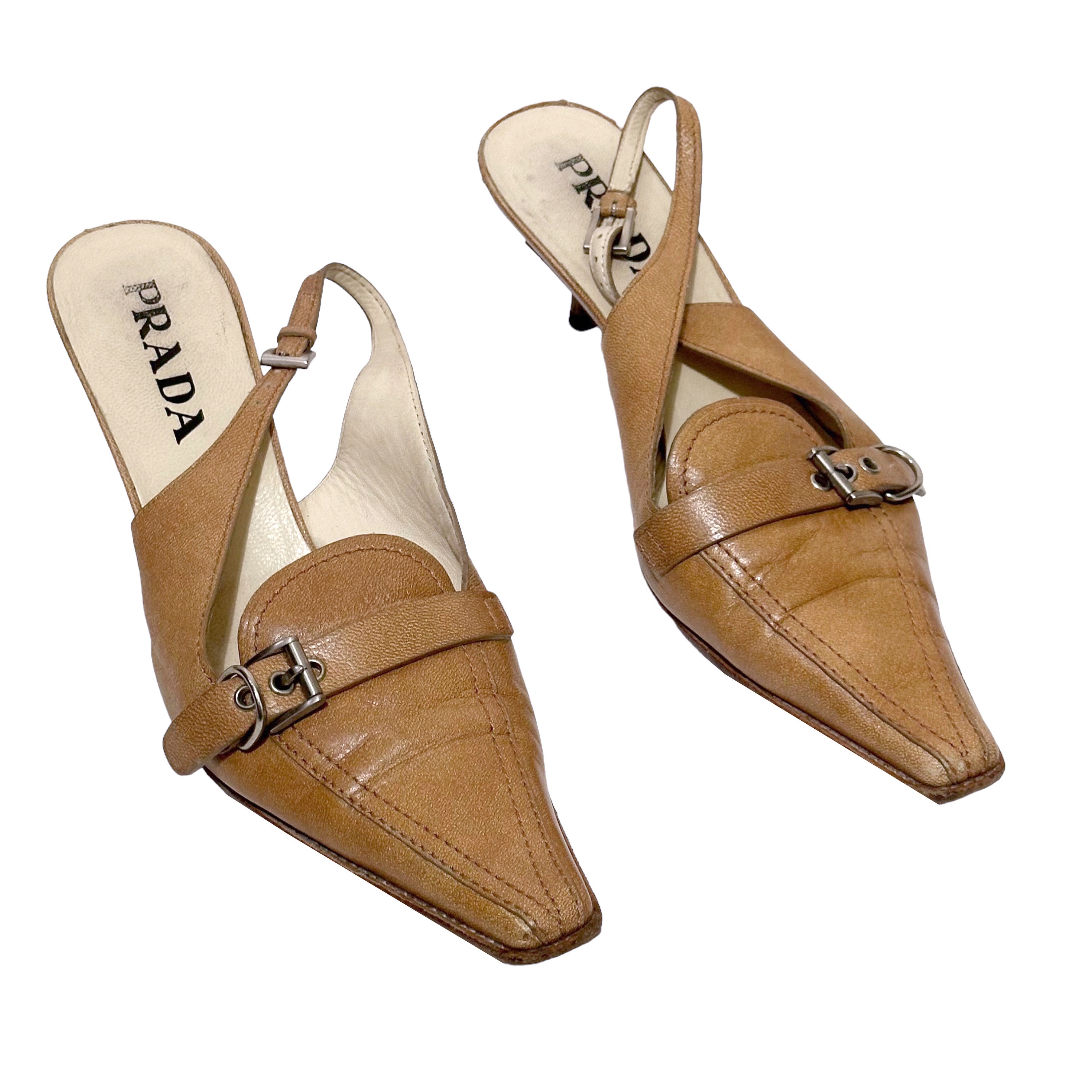 喜ばれる誕生日プレゼント EU 7 UK (size Heels Slingback 'prada' 00s Vintage 40 9.5 US 靴