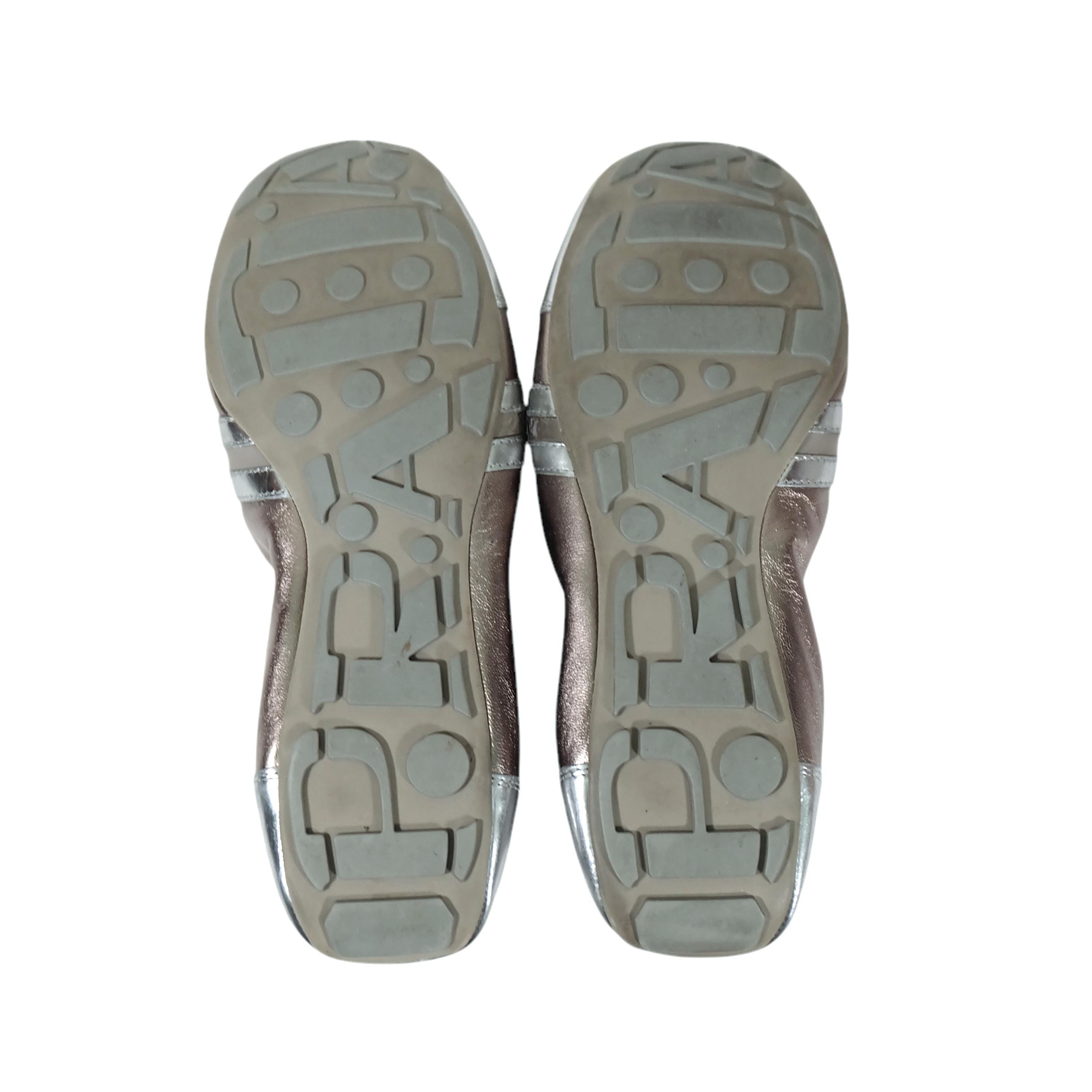 Vintage 00s 'prada' Metallic Trainers (size UK 3 EU 36 US