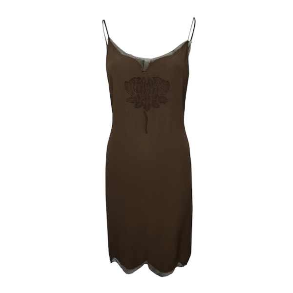 Vintage 90s 'Moschino' Brown Slip Dress