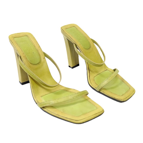 Vintage Bright Green High Heeled Sandals