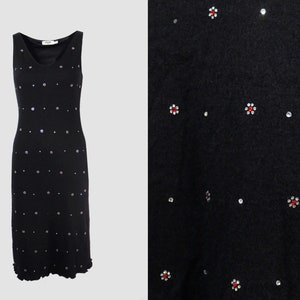 Vintage 00s 'Moschino' Black Rhinestone Dress image 1