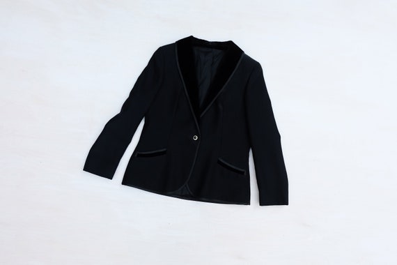 Vintage 70s Black Velvet Blazer Jacket