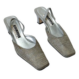 Vintage 90s 'Roland Cartier' Silver Shoes (Size UK 6.5 EU 39.5 US 9)