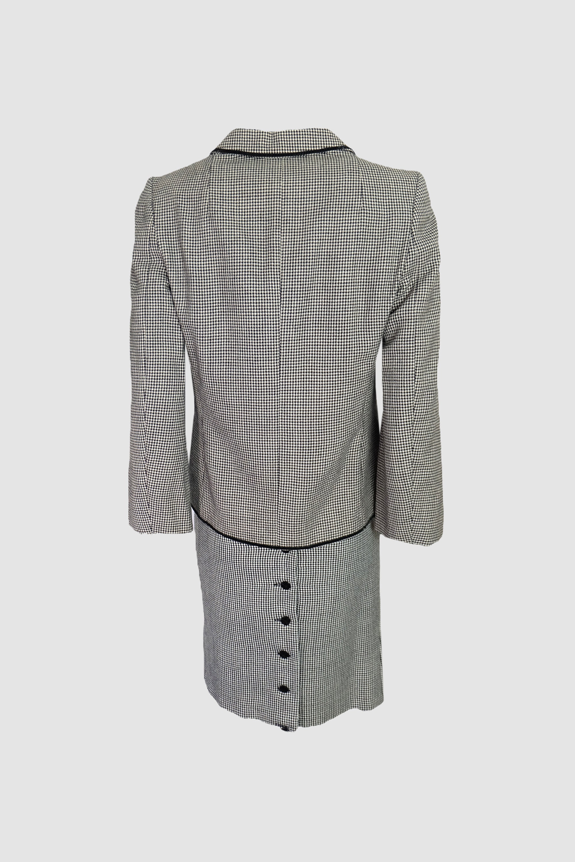 Vintage 60s Black and White Houndstooth Skirt Suit - Etsy UK