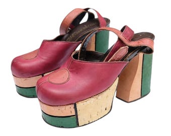 Vintage 70s &#39;Stefano Marazzini&#39; Platform Shoes (Size UK 4 EU 37 US 6)