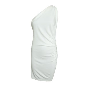 Vestido assimétrico branco vintage dos anos 2000 'Plein Sud'
