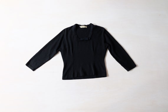 Vintage 50s Black Knitted Top