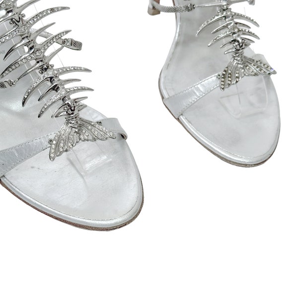 Vintage 00s giuseppe Zanotti Silver Fish Heeled Sandals size UK 5 EU 38 US 7.5 Etsy