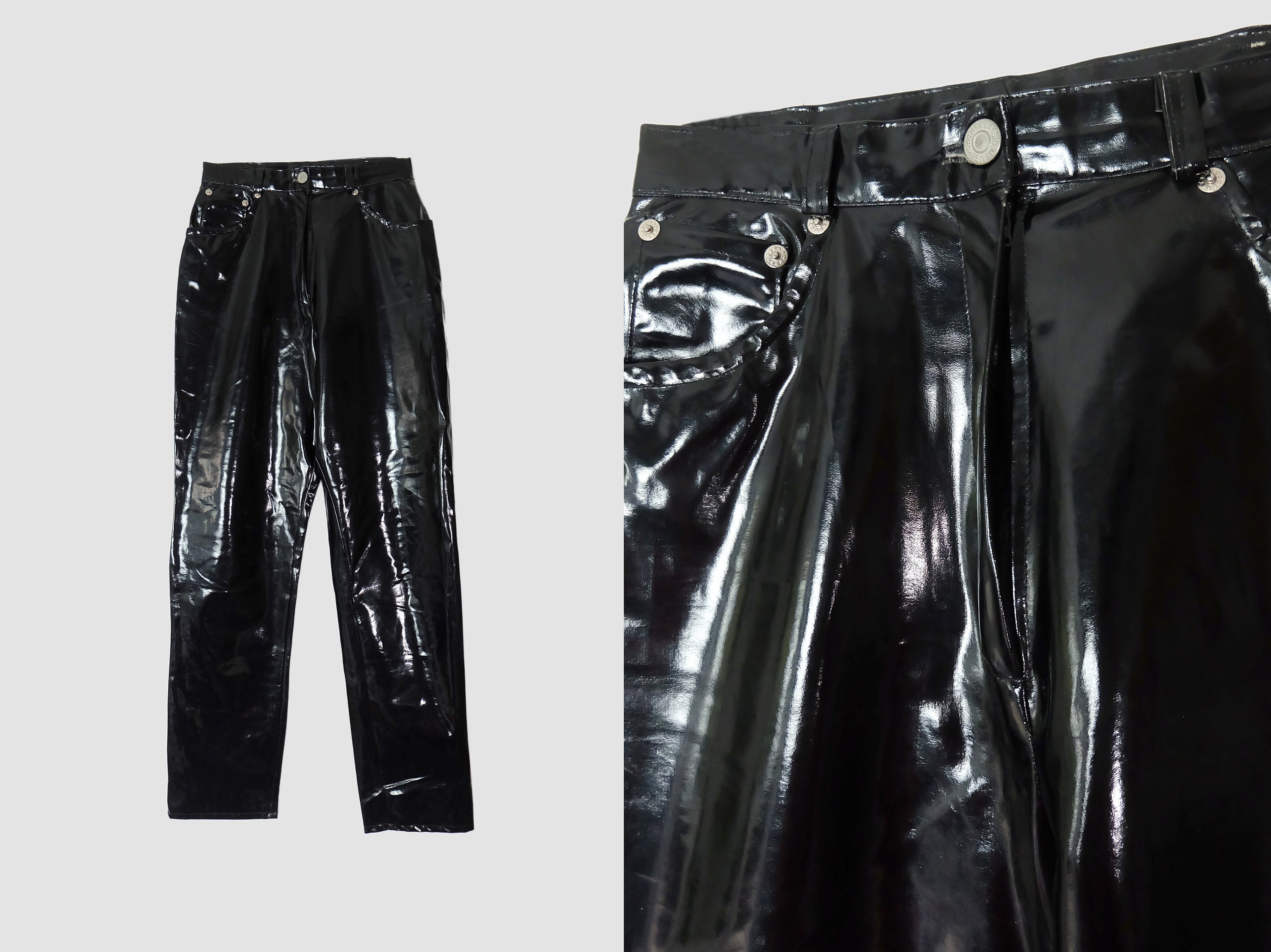 High Waisted PVC Trousers W26 | Etsy 