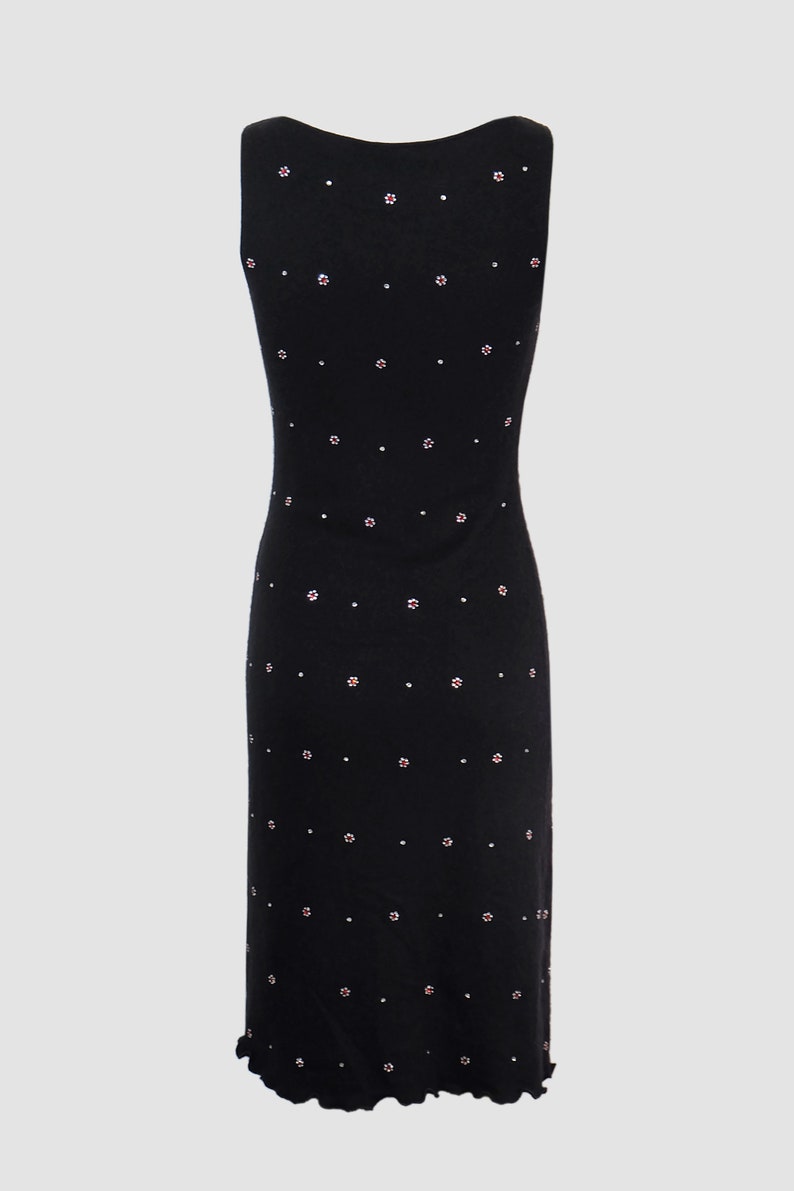 Vintage 00s 'Moschino' Black Rhinestone Dress image 4