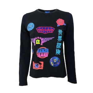 80s〜 KENZO long sleeve shirt 80s Kenzo Pop Flower Print Long Sleeve Jersey T-shirt - Etsy