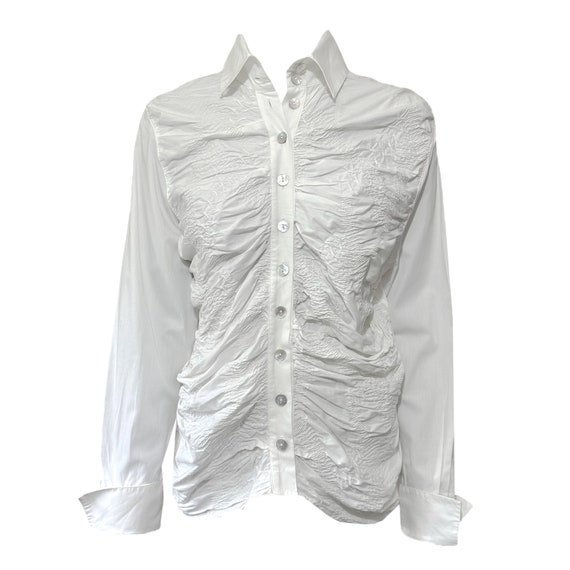 Chemise blanche a fronces Anne Fontaine vintage des annees 90 Etsy France