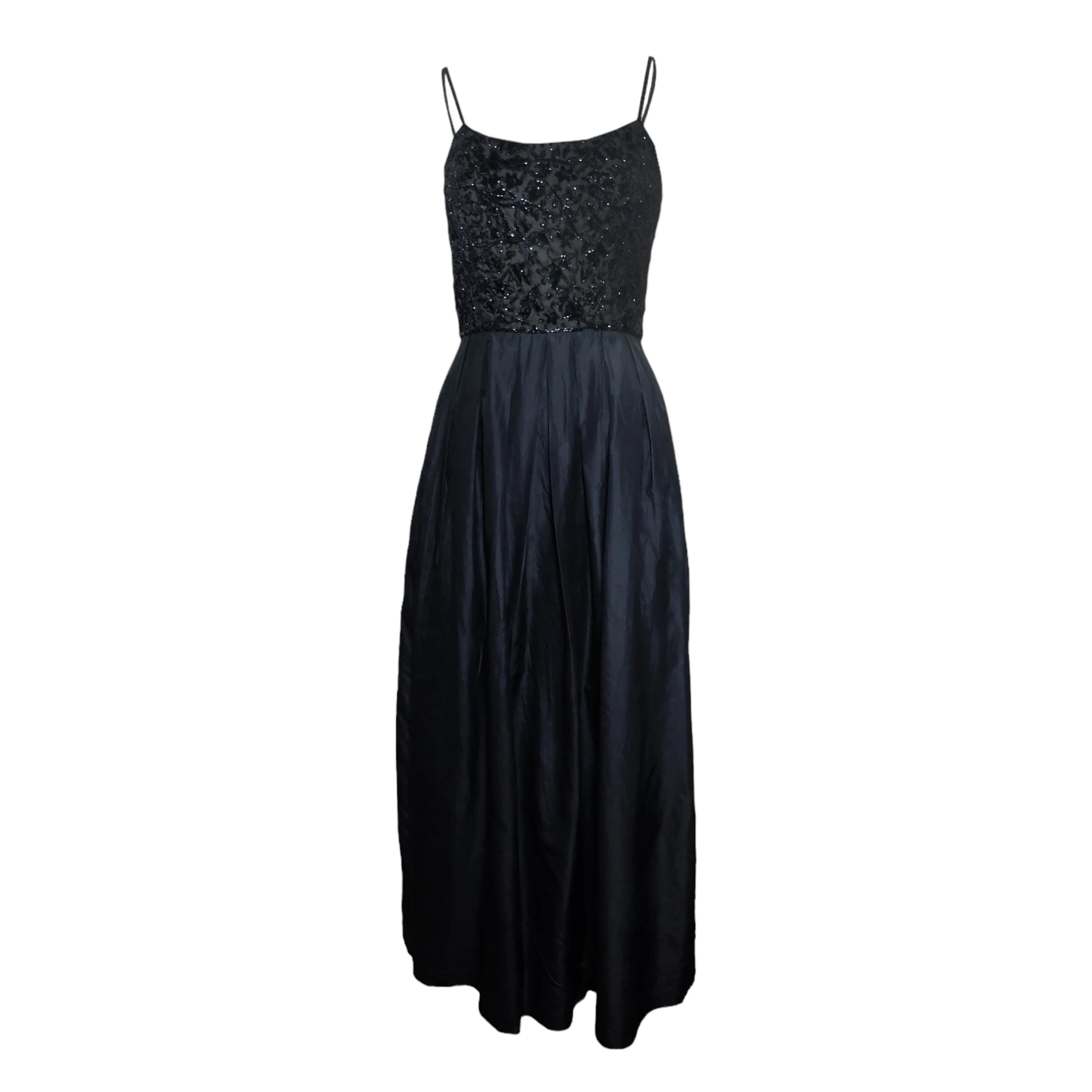 ワンピースその他 Max Mara Pianoforte Black satin velvet long dress Max Mara Pianoforte Black Satin Velvet Long Dress (Max Mara