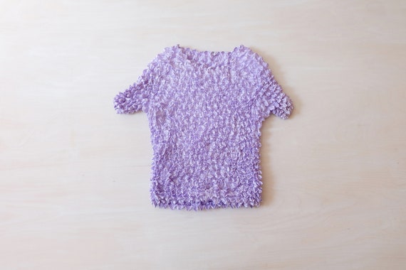 Vintage 90s Lilac Purple Popcorn T-shirt Top