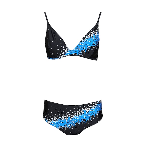 Bikini triangle noir et bleu vintage des années 90