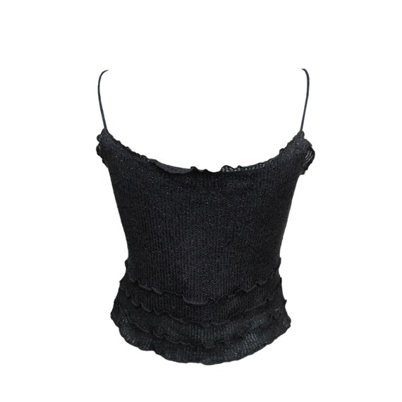 Vintage 00s 'Moschino' Black Knitted Cami Top - image 3