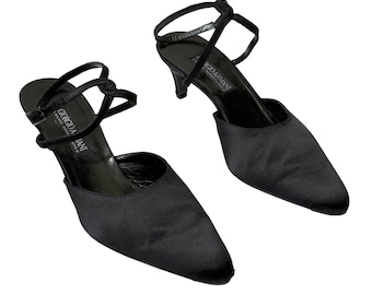 Vintage 90s 'Armani' Black Heeled Shoes (Size UK 6.5 EU 39.5 US 9)